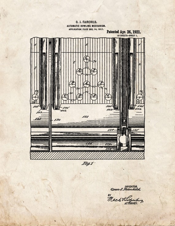 Automatic Bowling Mechanism Patent Print