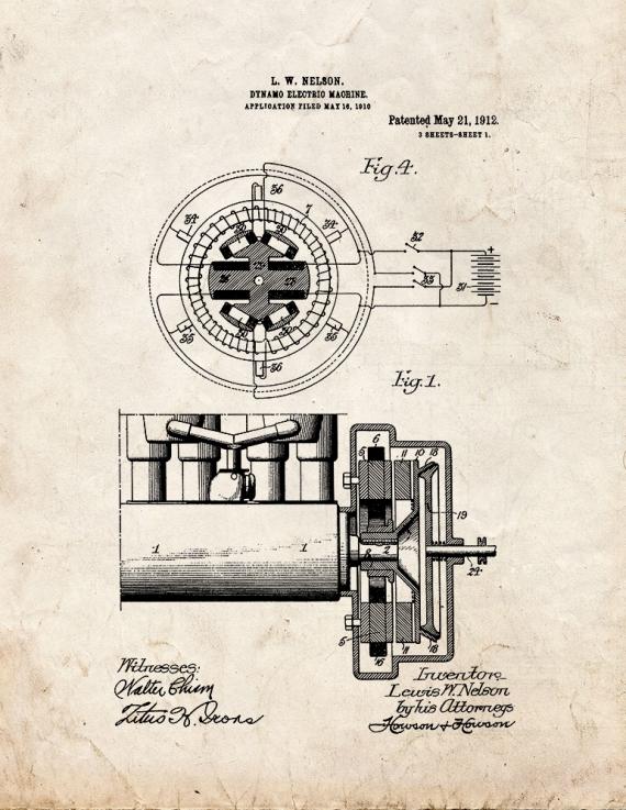 Dynamo-electric Machine Patent Print