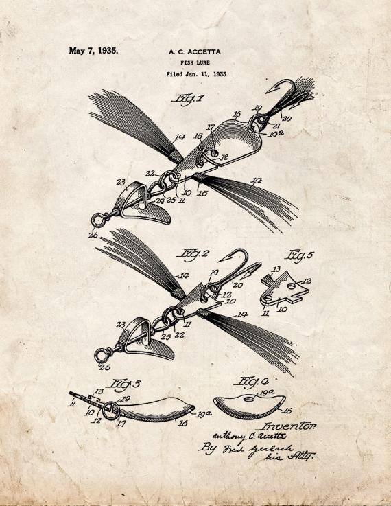 Fish Lure Patent Print