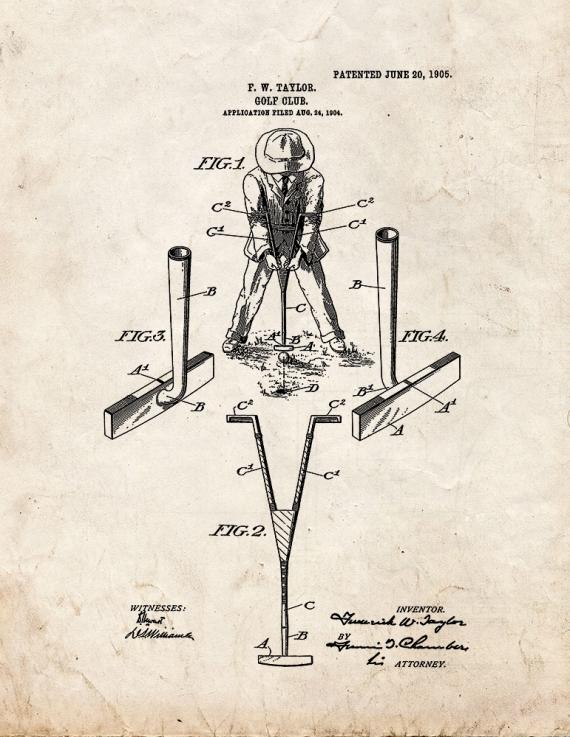 Golf Club Patent Print