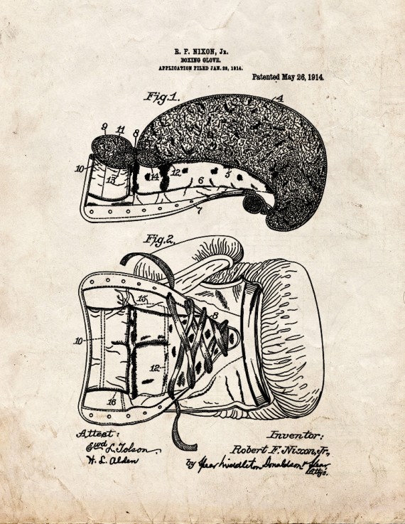 Boxing Glove Patent Print