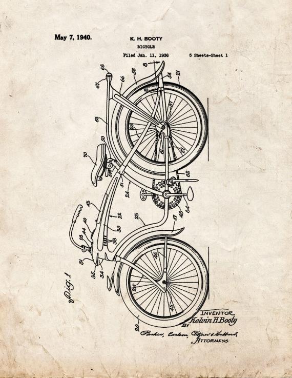 Bicycle Patent Print