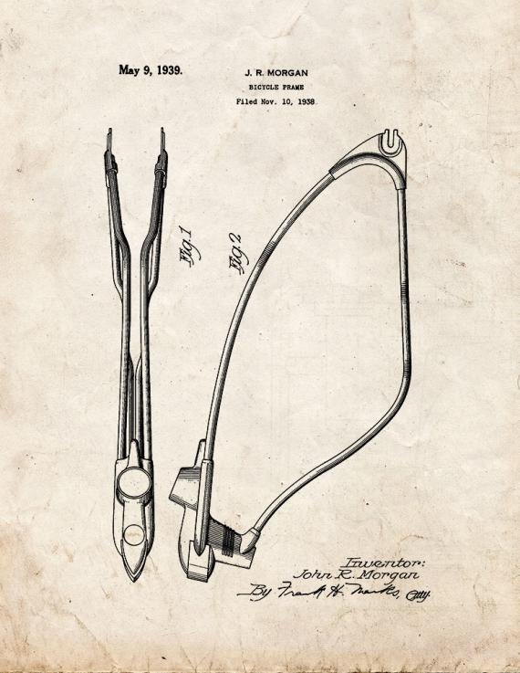 Bicycle Frame Patent Print