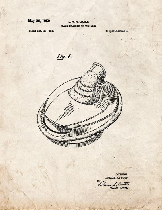 Floor Polisher Patent Print