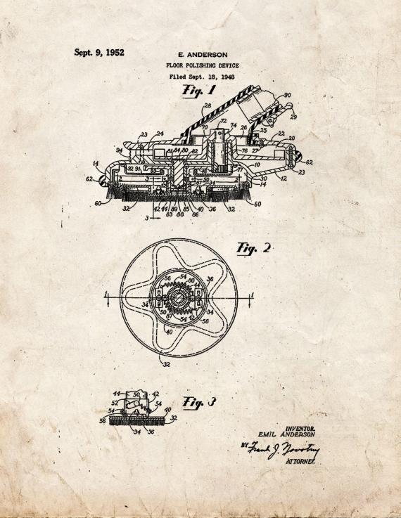 Floor Polishing Device Patent Print