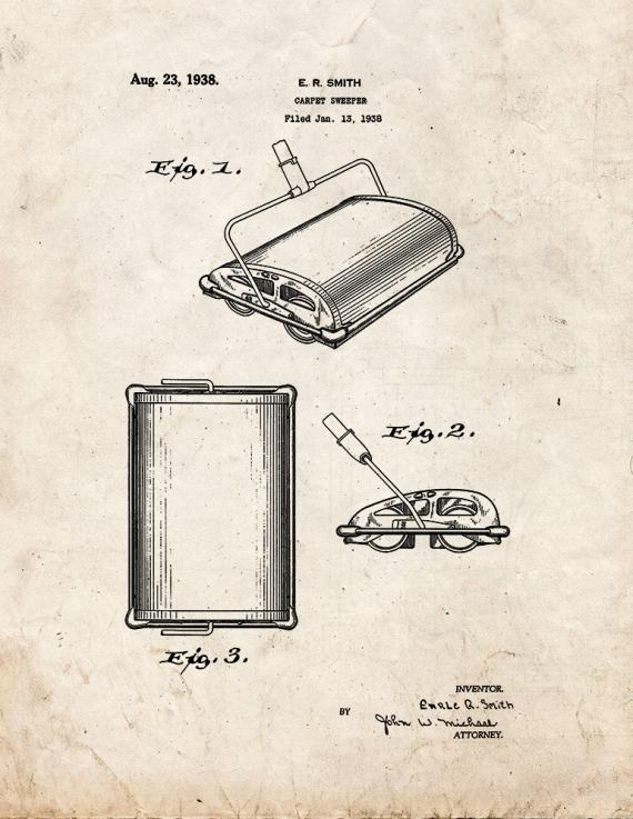 Carpet Sweeper Patent Print