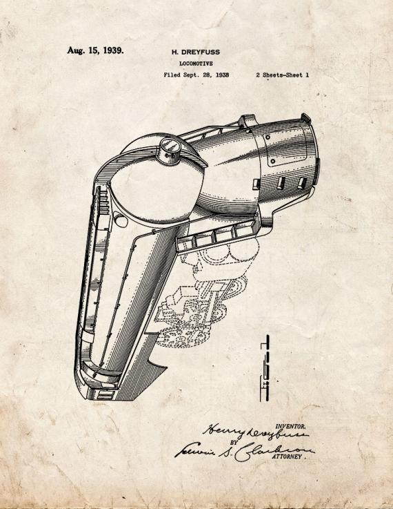 Locomotive Patent Print