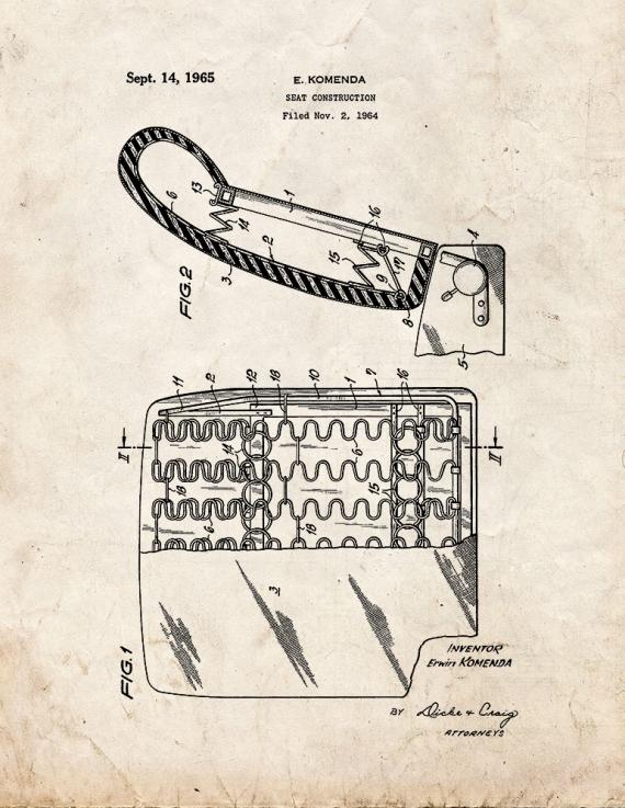 Seat Construction Patent Print