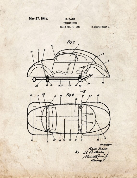 Vehicle Body Patent Print