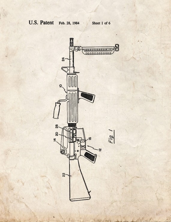 Open Bolt Firing Mechanism for Automatic Firearm Patent Print