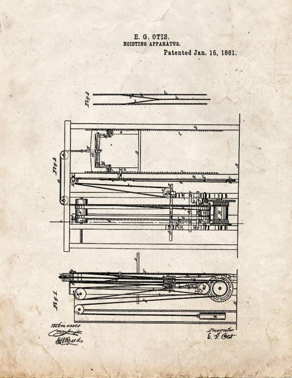 Hoisting Apparatus Patent Print