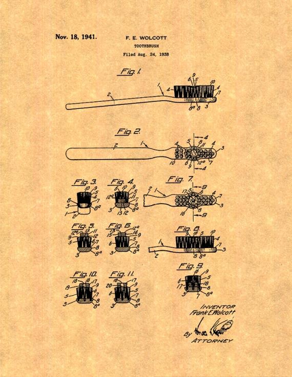 Toothbrush Patent Print