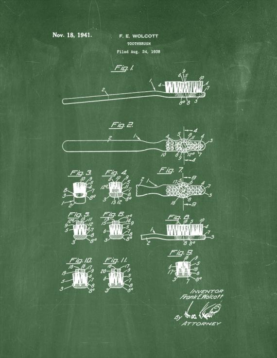 Toothbrush Patent Print