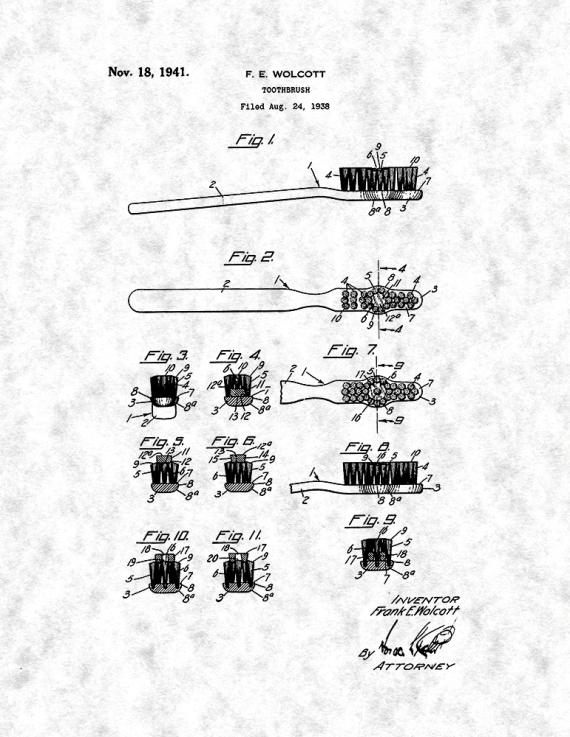 Toothbrush Patent Print