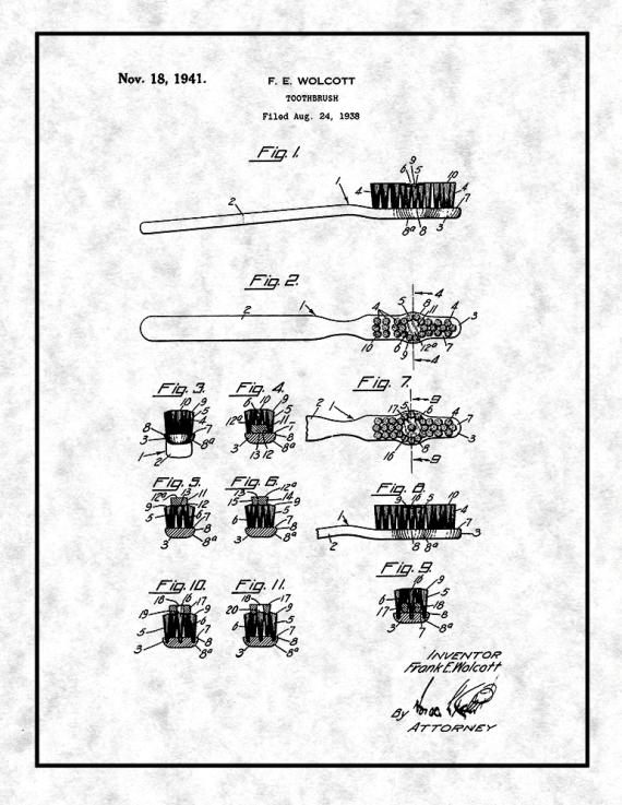 Toothbrush Patent Print