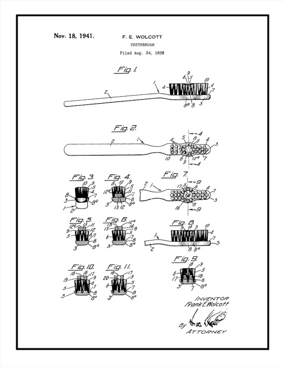 Toothbrush Patent Print