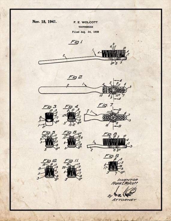 Toothbrush Patent Print