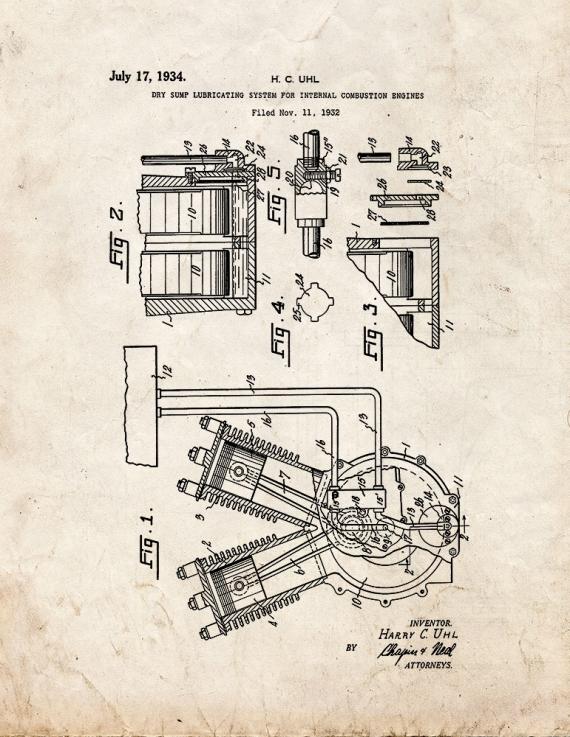 Dry Sump Lubricating System for Internal Combustion Engines Patent Print