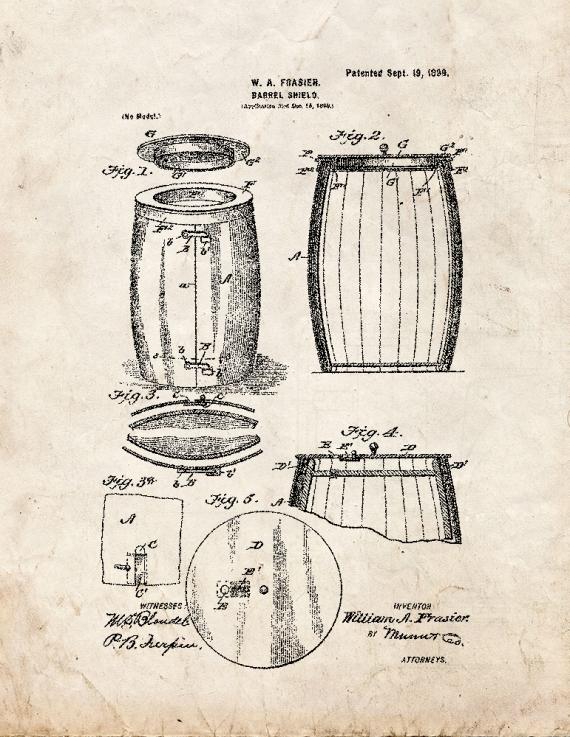 Barrel-shield Patent Print