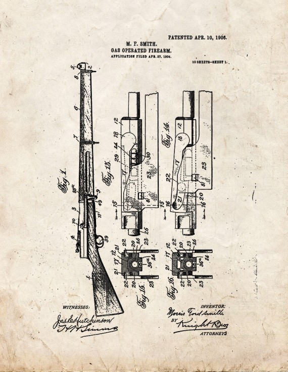 Gas-operated Firearm Patent Print