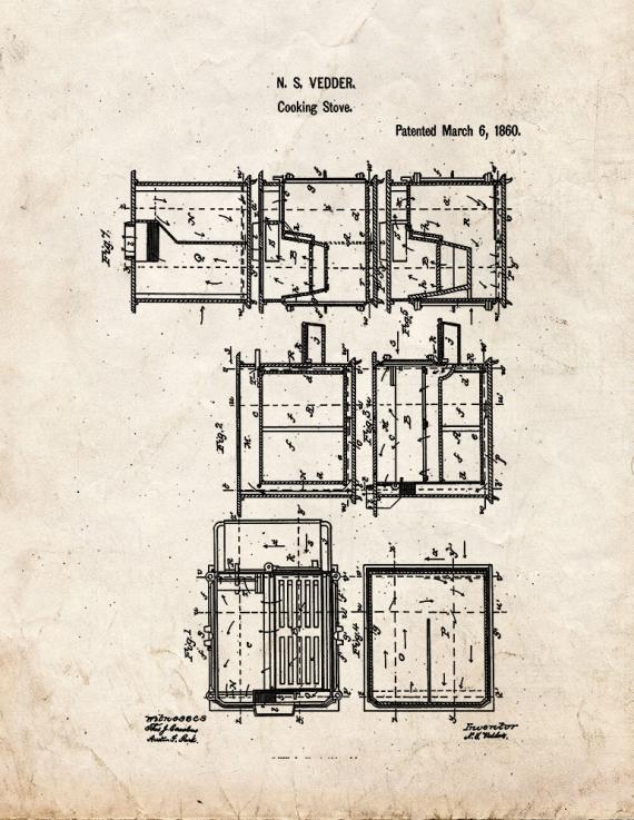 Cooking Stove Patent Print