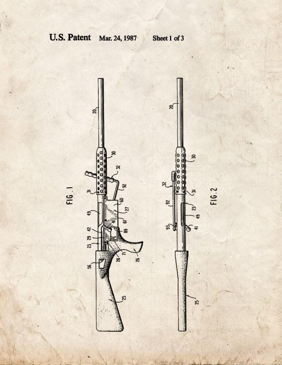 Bolt Action Rifle Patent Print