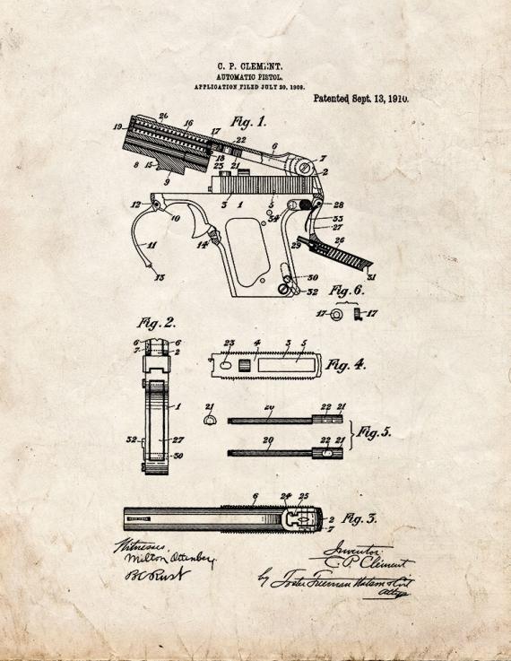 Automatic Pistol Patent Print