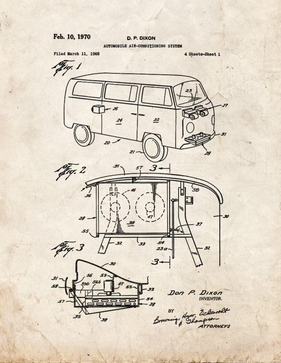 Automobile Air-conditioning System Patent Print