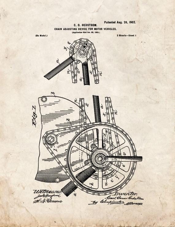 Chain-adjusting Device for Motor Vehicles Patent Print