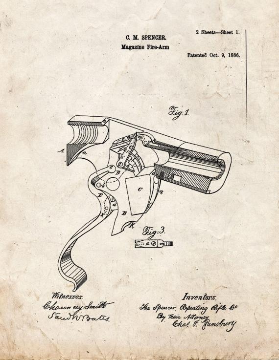 Magazine Firearm Patent Print