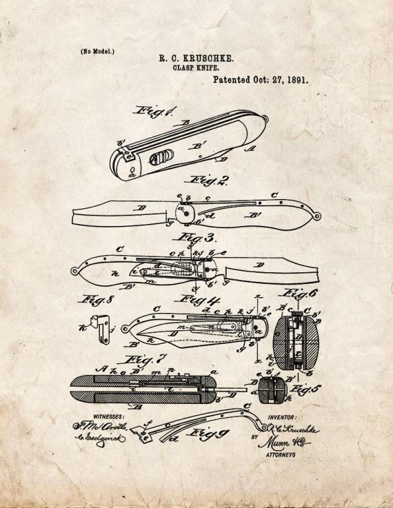 Clasp-Knife Patent Print