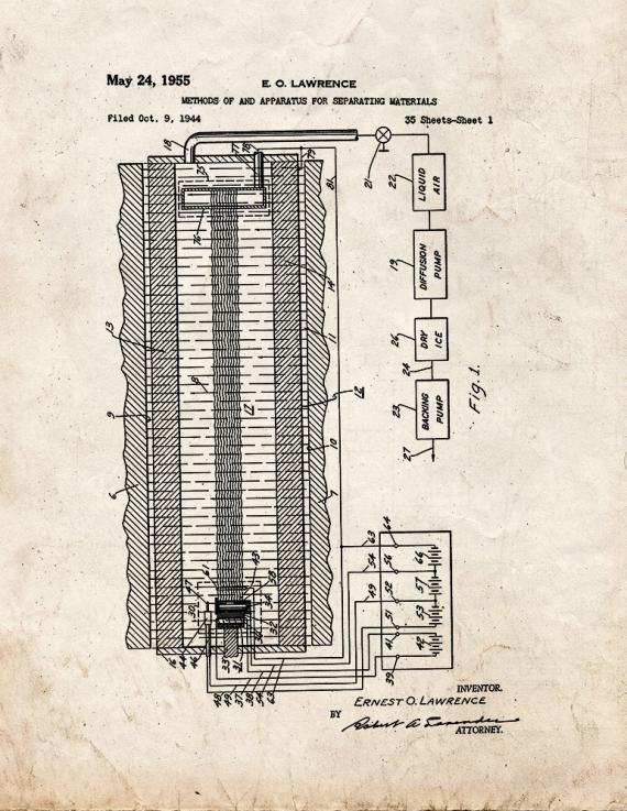 Methods Of and Apparatus for Separating Materials Patent Print