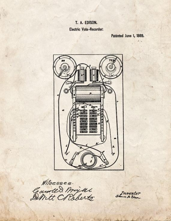 Electrographic Vote-Recorder Patent Print