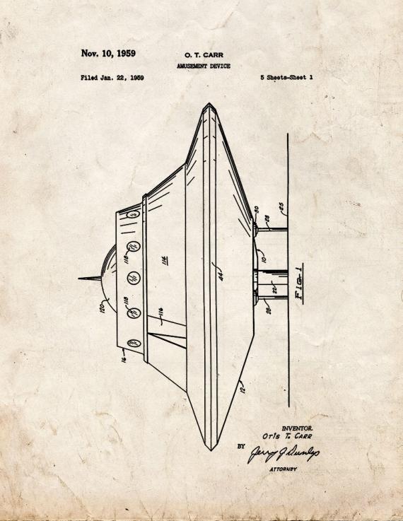 Amusement Device Patent Print