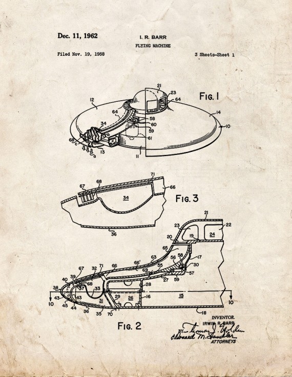 Flying Machine Patent Print