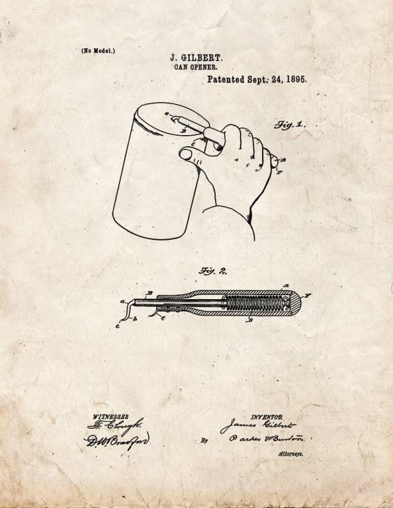 Can Opener Patent Print