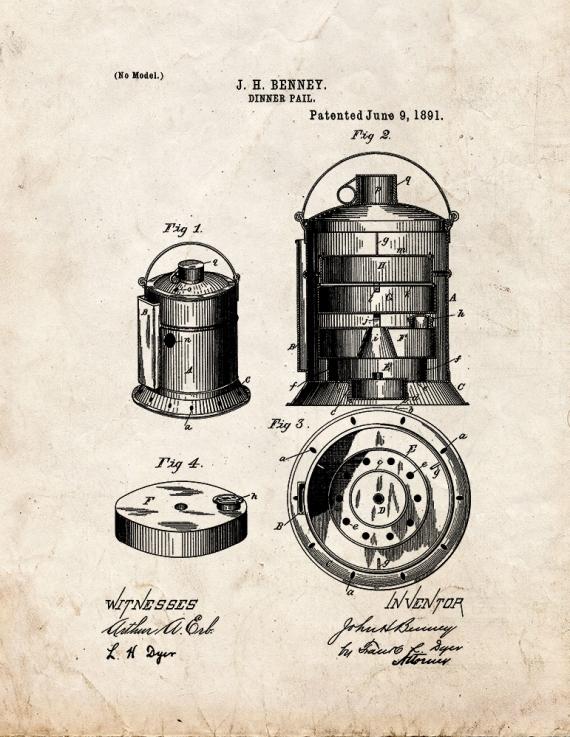 Dinner Pail Patent Print