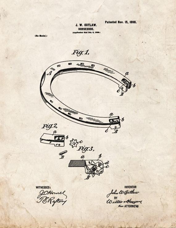 Horseshoe Patent Print