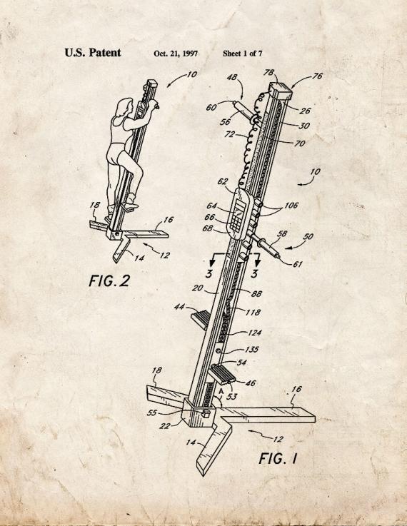 Climbing Exercise Machine Patent Print