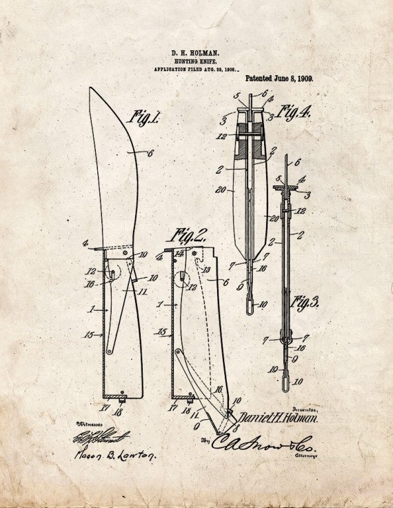 Hunting Knife Patent Print