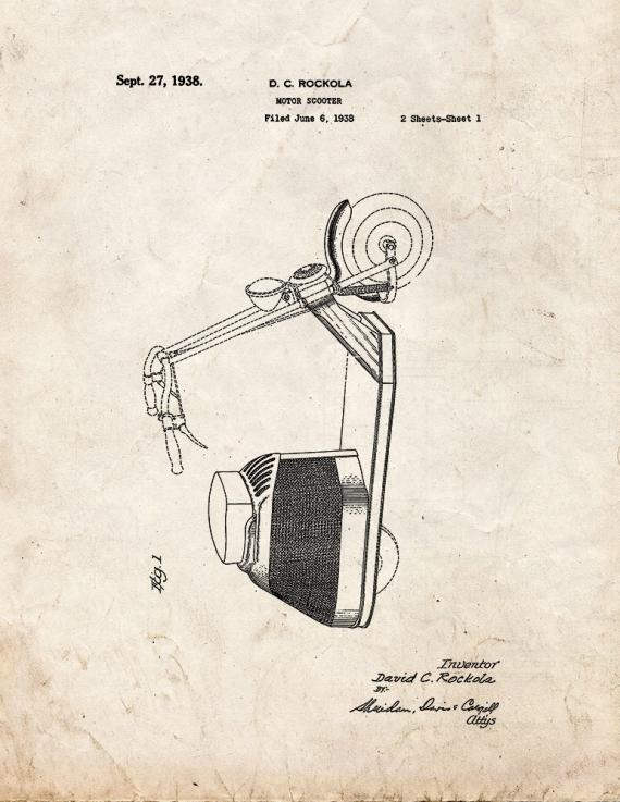 Motor Scooter Patent Print