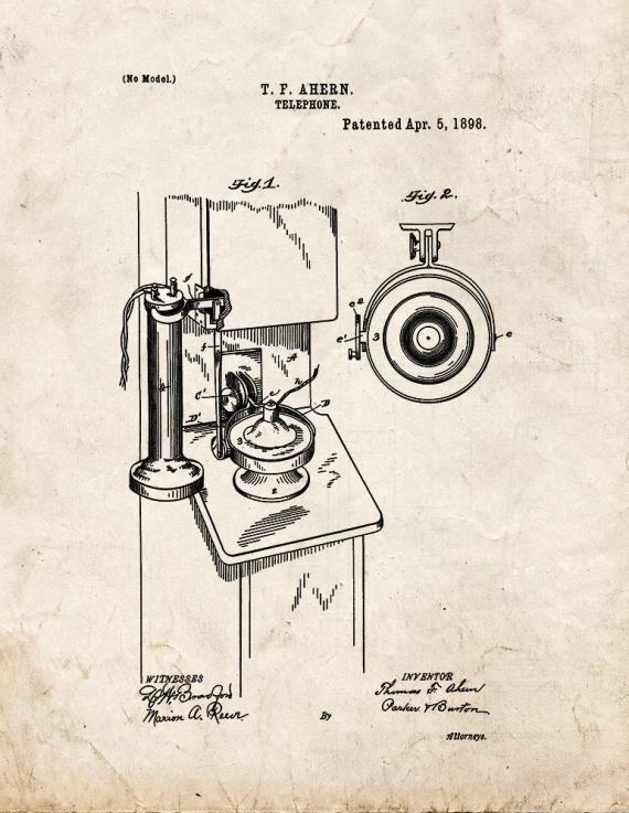 Telephone Patent Print