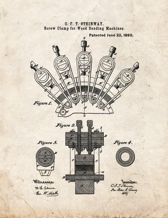 Screw Clamp For Wood Bending Machines Patent Print