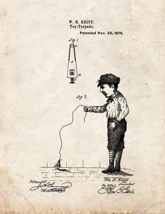 Improvements In Toy Torpedoes Patent Print