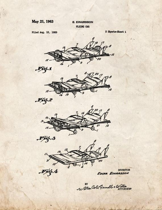 Flying Car Patent Print