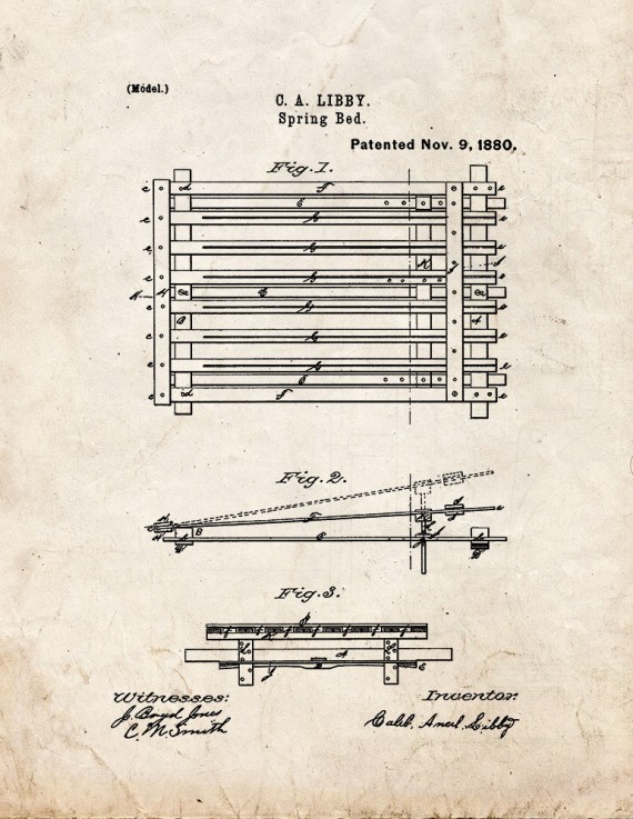 Spring Bed Patent Print