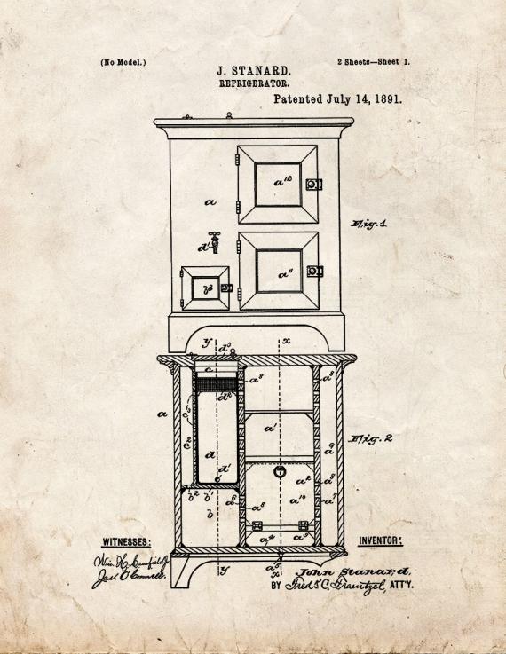 Refrigerator Patent Print