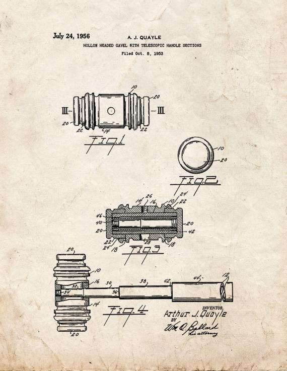 Judge's Gavel Patent Print