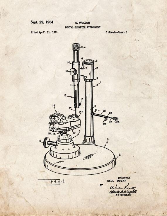Dental Surveyor Attachment Patent Print