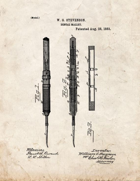 Dental Mallet Patent Print